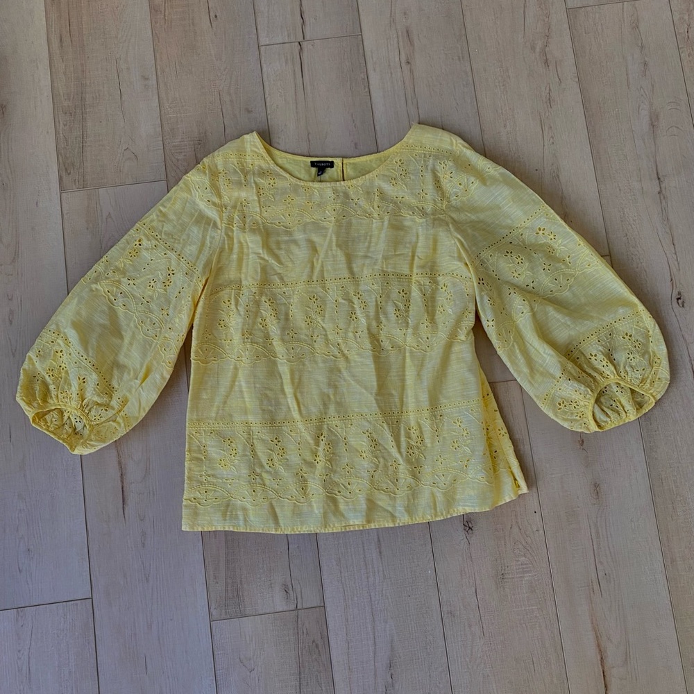 Yellow Lace Talbots Blouse New